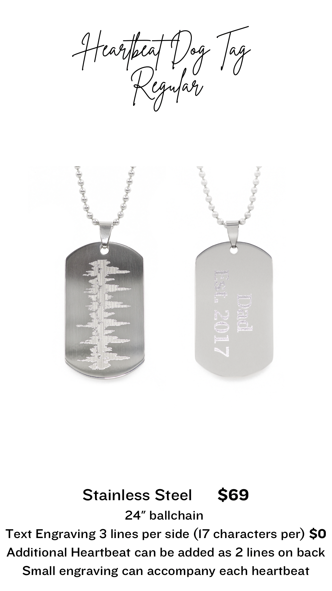 Heartbeat Dog Tag Oh Baby Ultrasound and Boutique