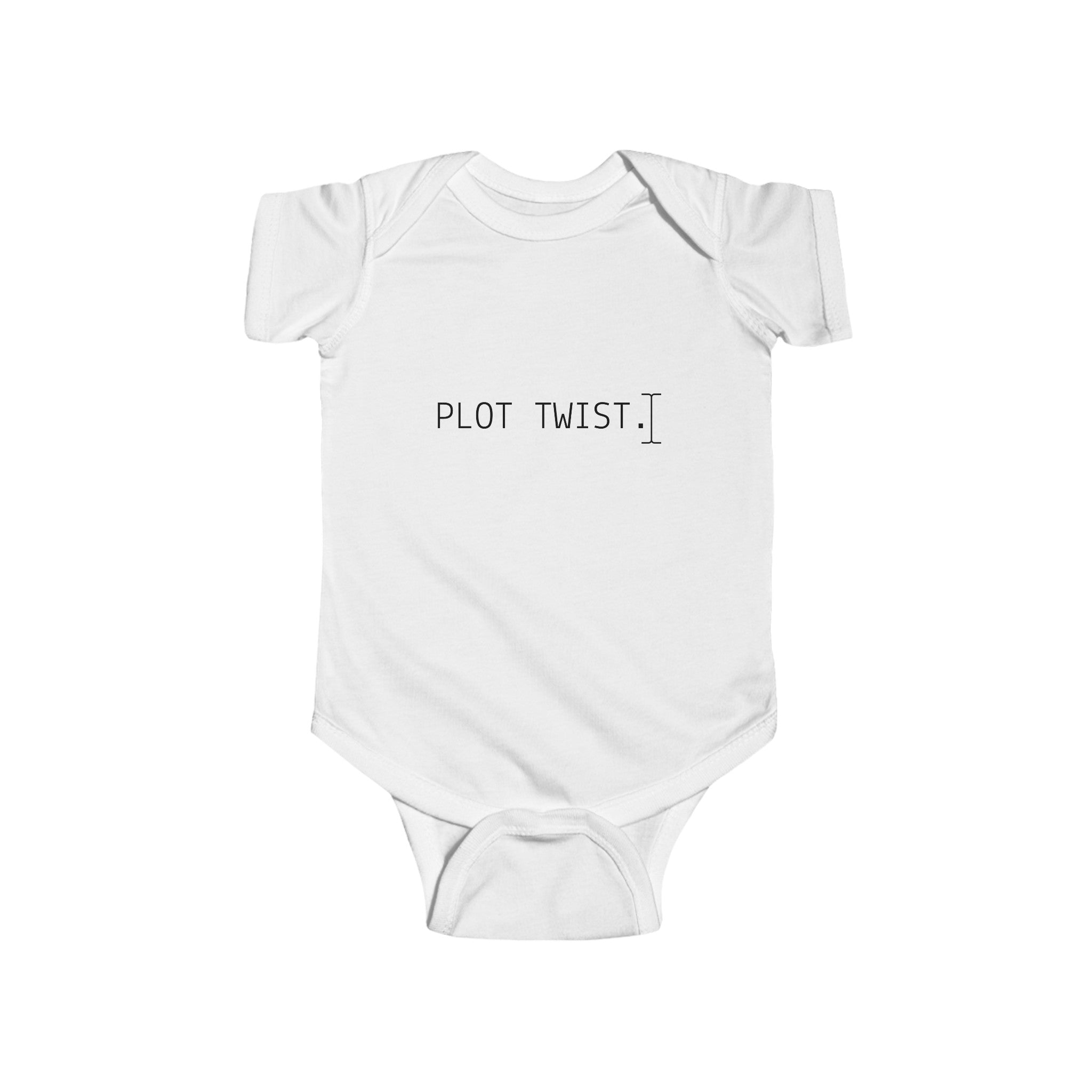 Plot Twist Announcement Onesie white