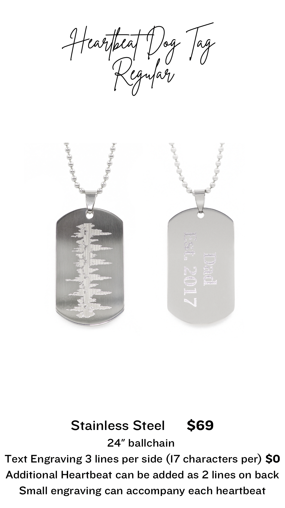 Heartbeat Dog Tag (regular)